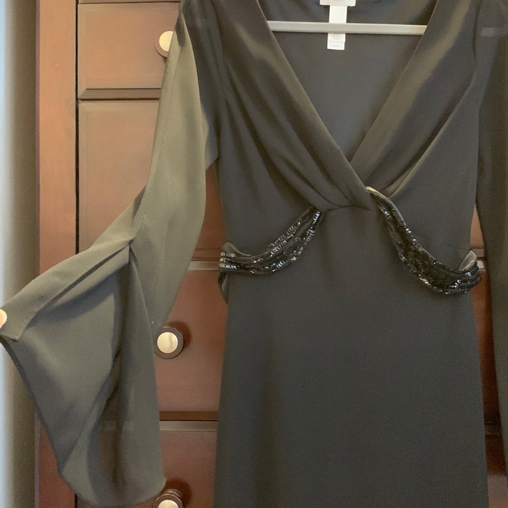 Beautiful Liz Claiborne black midi length cocktail dress!